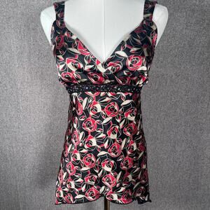 VTG 90s Y2K Women's Satin Beaded Whimsygoth Babydoll Blouse by Anxiety Size M